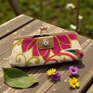 SPARTINA Floral Silver Kisslock Coin Purse Wallet